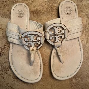 Tory Burch ivory leather sandals